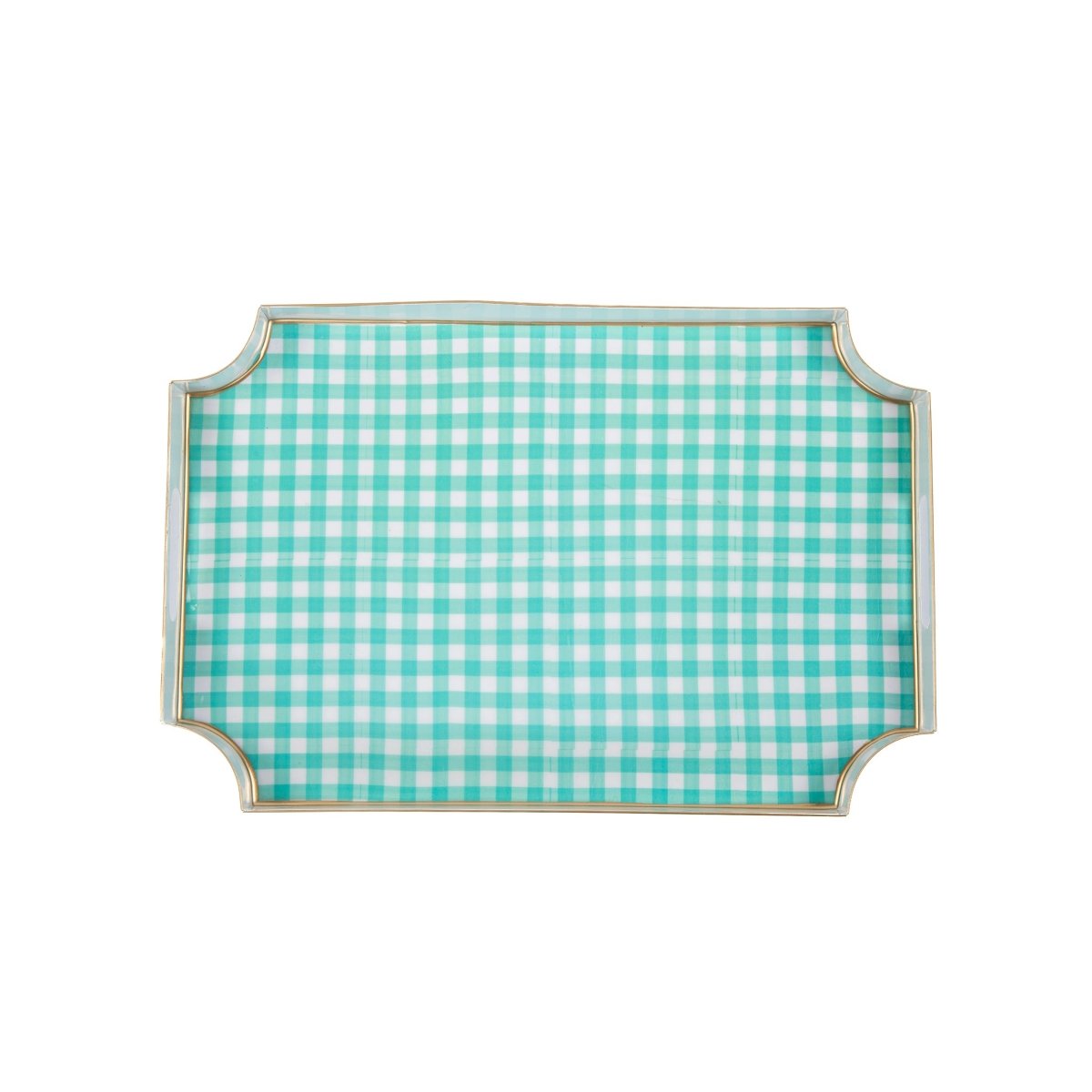 AS - IS - Gingham Enameled Jaye Tray - from Jaye's Studio