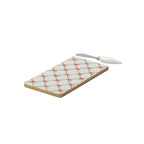 Bow Trellis Amelia Enameled Red and Green Charcuterie Board, Wooden Cutting Board, Chopping Board for Serving, Food & Meat Prep - Cutting Board from Jaye's Studio