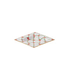 Bow Trellis Red and Green Enameled Square Decorative Trinket Tray, Catch All Tray, Jewelry Tray for Vanity, Bathroom, Bedside Home Office - Trinket Trays from Jaye's Studio
