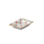Bow Trellis Red and Green Rectangle Catch All Tray, Jewelry Tray for Bathroom, Vanity - Decorative Landry Tray - Trinket Trays from Jaye's Studio