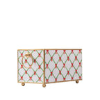 Bow Trellis Red and Green Rectangular Metal Cachepot Planter for Bedroom, Office, Kitchen or Living Room - Cachepots from Jaye's Studio