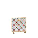 Bow Trellis Red and Green Rectangular Metal Cachepot Planter for Bedroom, Office, Kitchen or Living Room - Cachepots from Jaye's Studio