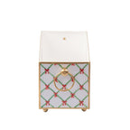 Bow Trellis Red and Green Rectangular Metal Cachepot Planter for Bedroom, Office, Kitchen or Living Room - Cachepots from Jaye's Studio