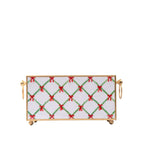 Bow Trellis Red and Green Rectangular Metal Cachepot Planter for Bedroom, Office, Kitchen or Living Room - Cachepots from Jaye's Studio
