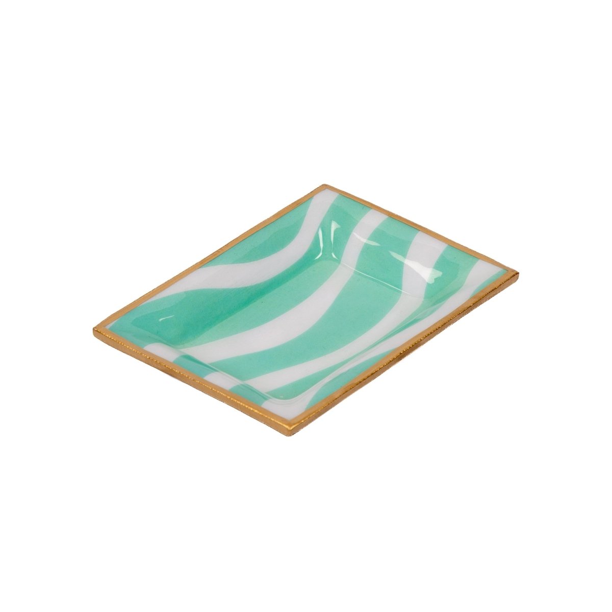 Breakers Aqua Enameled Rectangle Catch All Tray, Jewelry Tray for Bathroom, Vanity - Decorative Landry Tray - Trinket Trays from Jaye's Studio