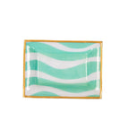 Breakers Aqua Enameled Rectangle Catch All Tray, Jewelry Tray for Bathroom, Vanity - Decorative Landry Tray - Trinket Trays from Jaye's Studio