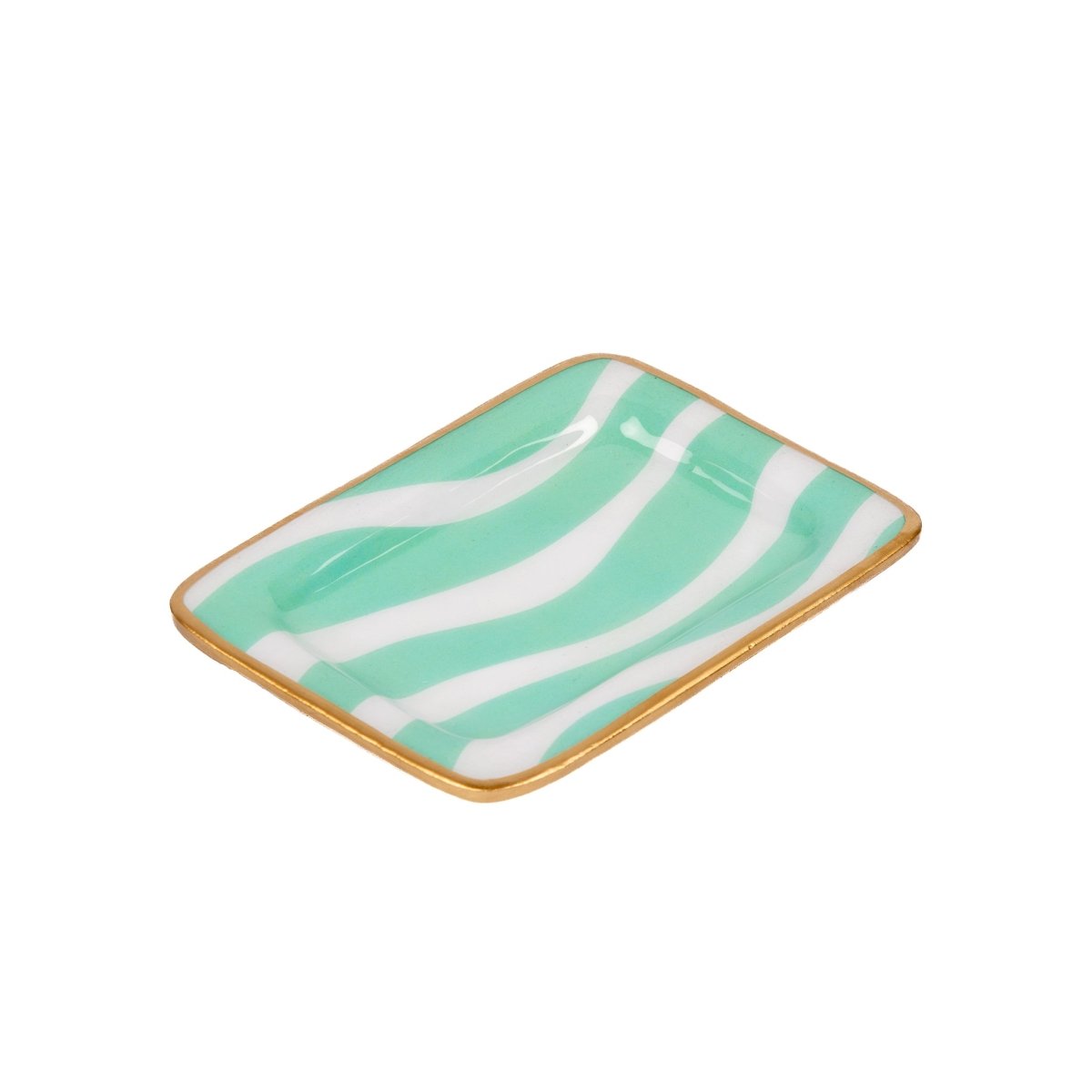 Breakers Blue Enameled Rectangle Soap Dish, Catch All Tray, Jewelry Tray for Bathroom, Vanity, Sink - Decorative Laney Tray - Trinket Trays from Jaye's Studio