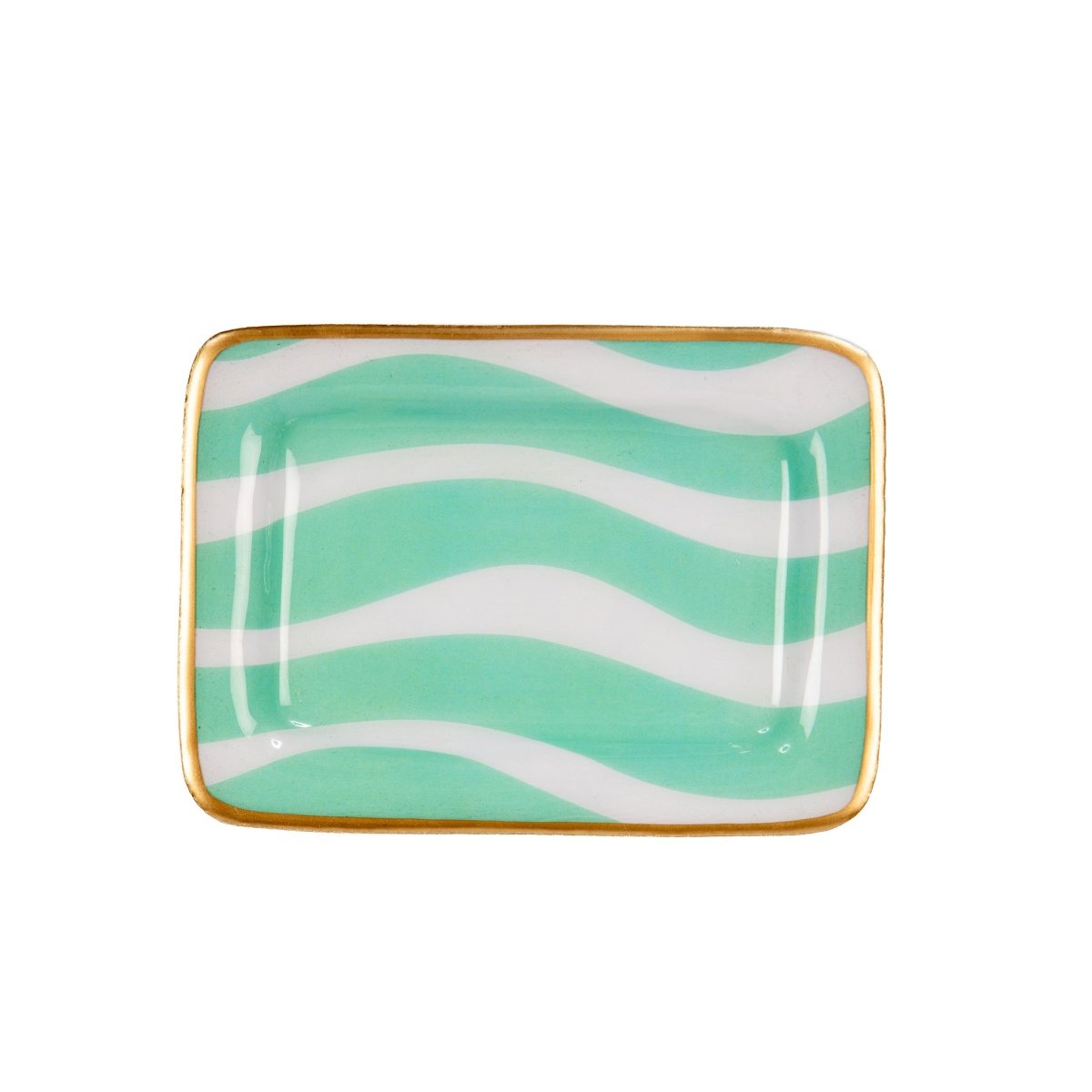 Breakers Blue Enameled Rectangle Soap Dish, Catch All Tray, Jewelry Tray for Bathroom, Vanity, Sink - Decorative Laney Tray - Trinket Trays from Jaye's Studio