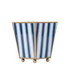 Brush Stripe Enameled Square Cachepot Planter - Avail 09/21 - Cachepots from Jaye's Studio
