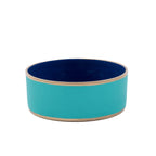 Cabana Stripe Enameled Blue and Turquoise Dog Bowl, Pet Bowl For Dogs and Cats - Pet Bowls from Jaye's Studio