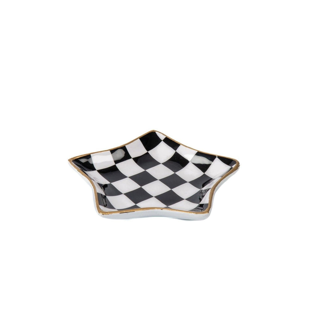 Checked Star Tray - Black - Avail 11/26 - Serving Trays from Jaye's Studio