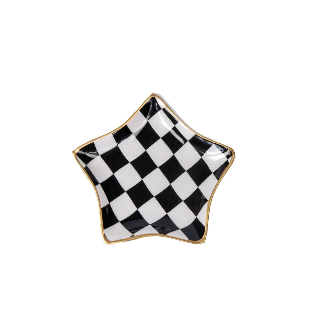 Checked Star Tray - Black - Avail 11/26 - Serving Trays from Jaye's Studio
