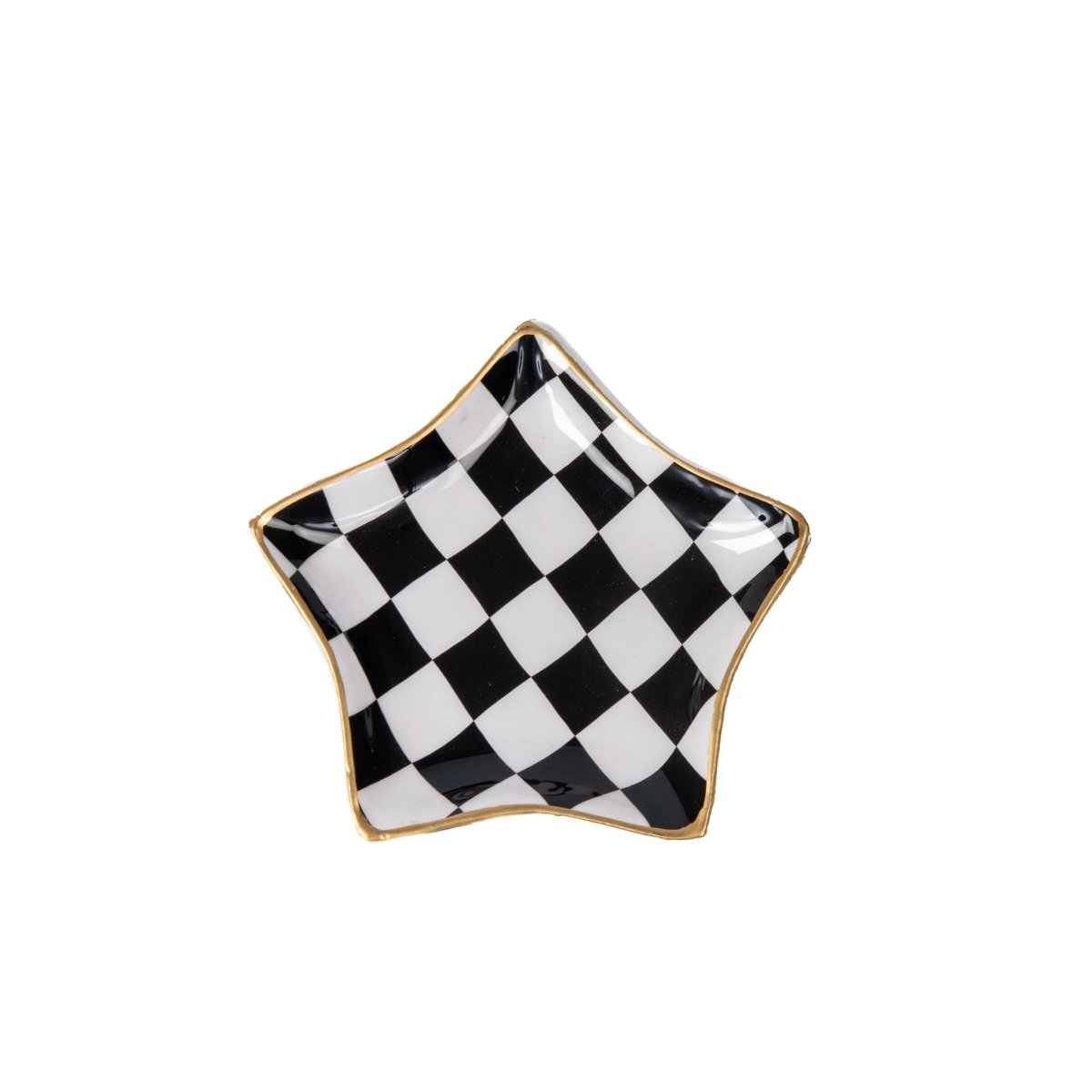 Checked Star Tray - Black - Avail 11/26 - Serving Trays from Jaye's Studio