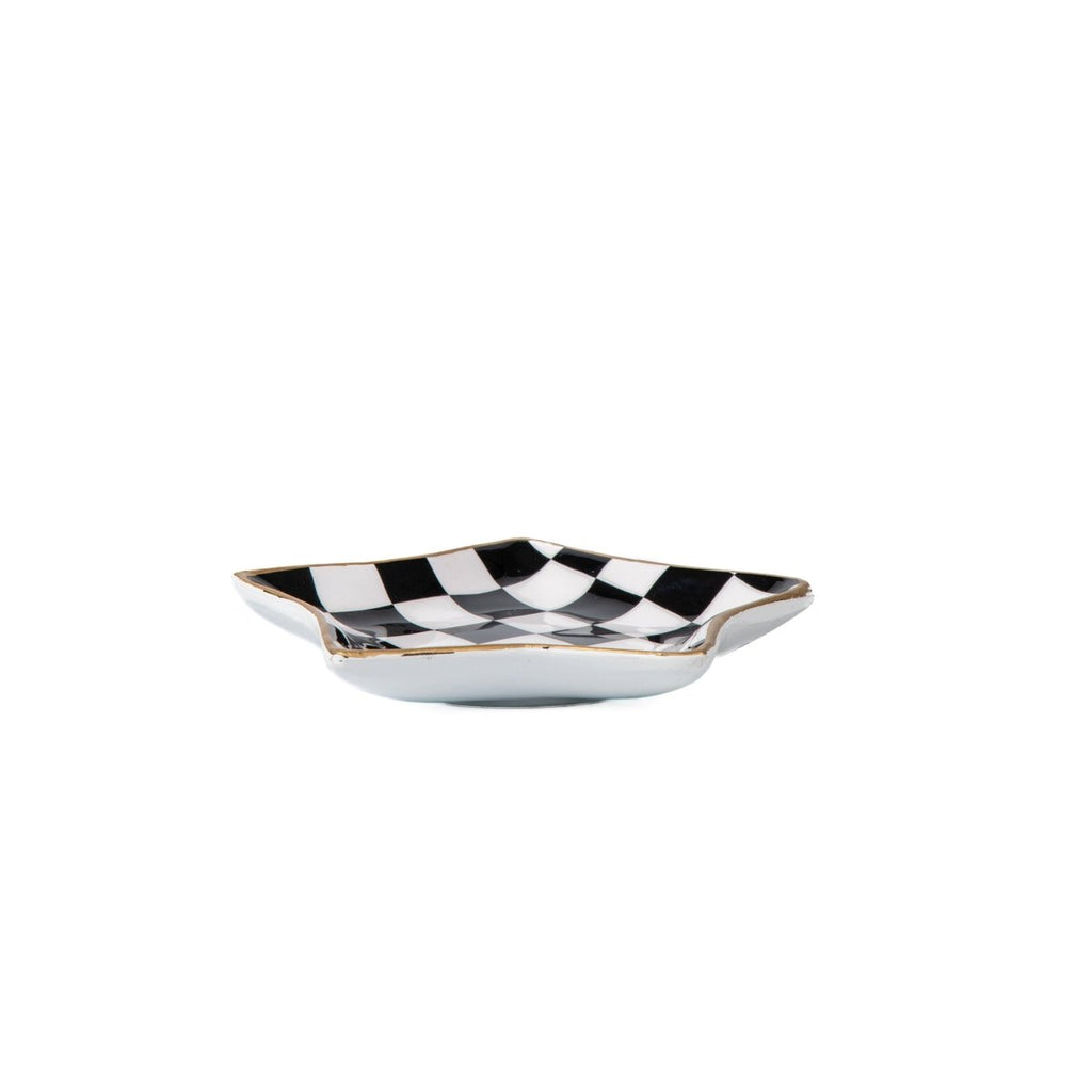 Checked Star Tray - Black - Avail 11/26 - Serving Trays from Jaye's Studio