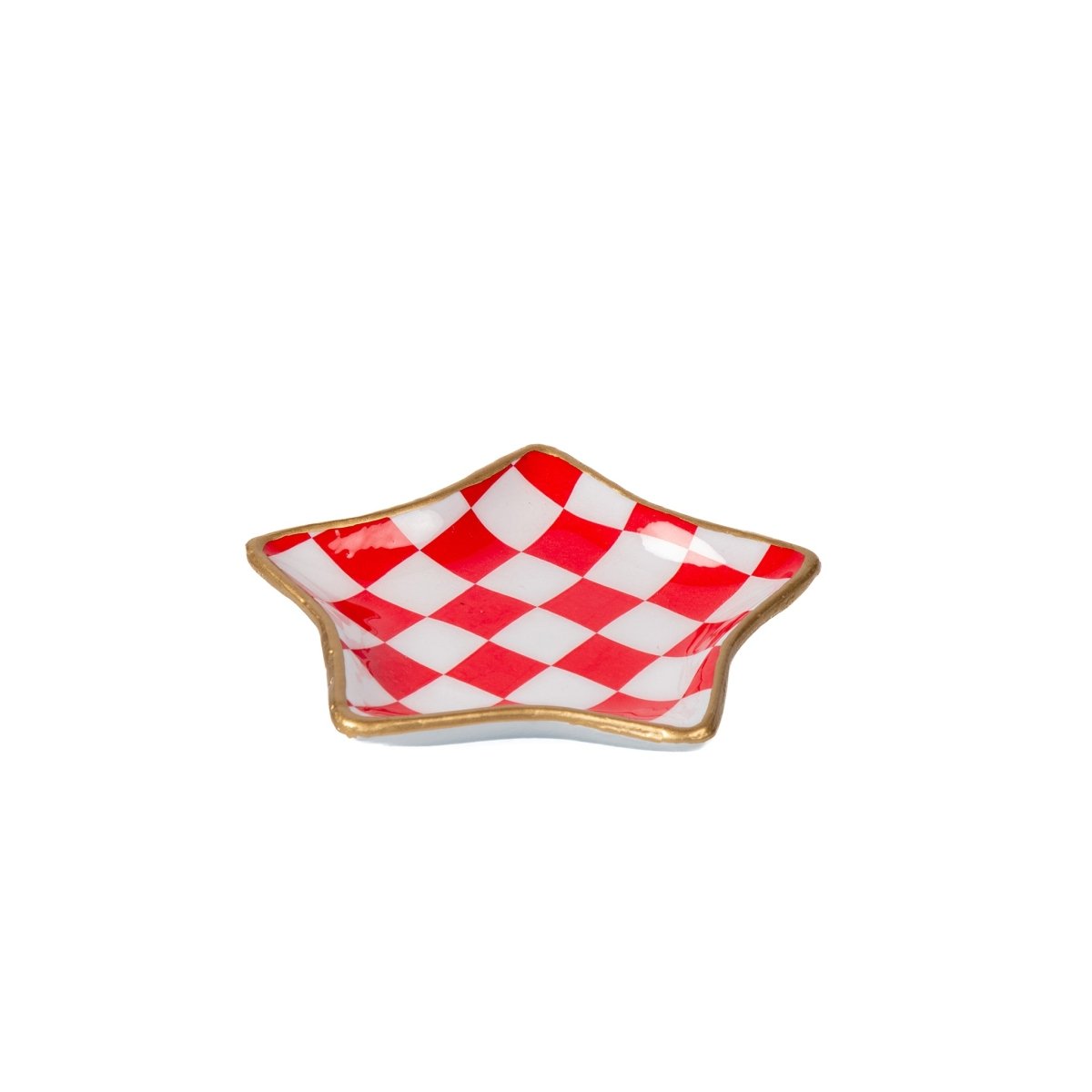 Checked Star Tray - Red - Avail 11/26 - Serving Trays from Jaye's Studio