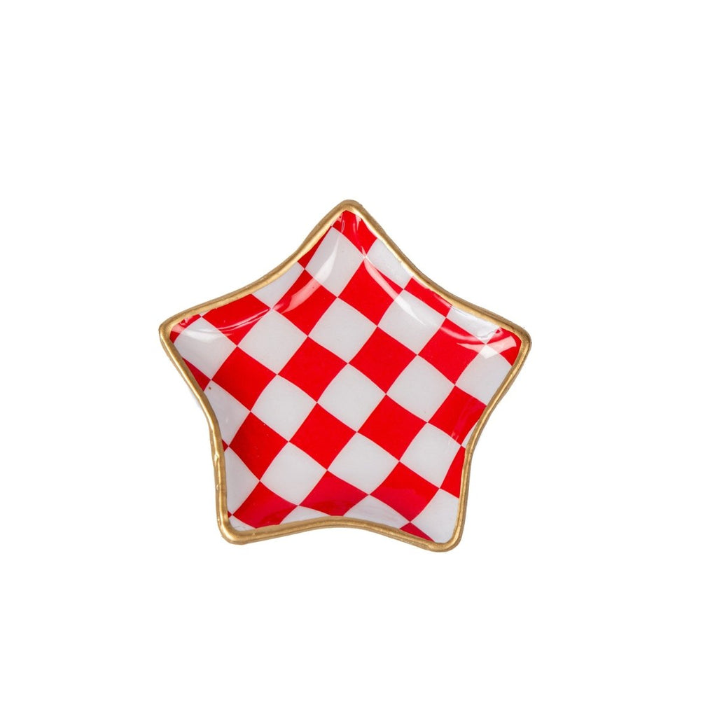 Checked Star Tray - Red - Avail 11/26 - Serving Trays from Jaye's Studio