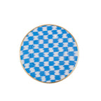 Checkered Ikat Enameled Blue / Light Blue Charger Plate For Dinnerware, Place settings, Entertaining, Table Top (Pack of 4) - Decorative Plates from Jaye's Studio