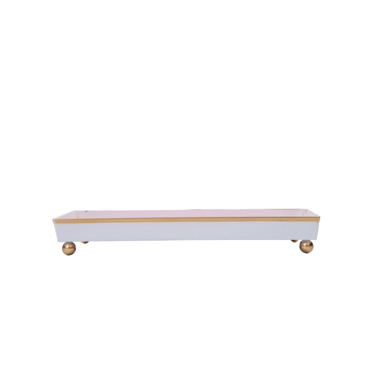 Checkered Ikat Pink Enameled Rectangle Vanity Tray for Bathroom, Vanity, Bedroom - Oliver Decorative Tray - Serving Trays from Jaye's Studio