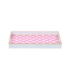 Checkered Ikat Pink Rectangle Decorative Serving Tray - for Kitchen, Barware, Vanity - Serving Trays from Jaye's Studio