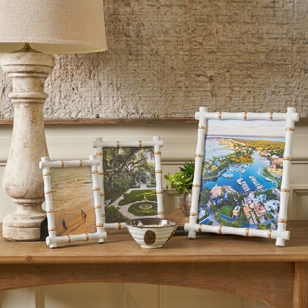 Chloe White Rectangular Metal Photo Frame, Picture Frame for Home, Bedroom, Home Office - Photo & Picture Frames from Jaye's Studio