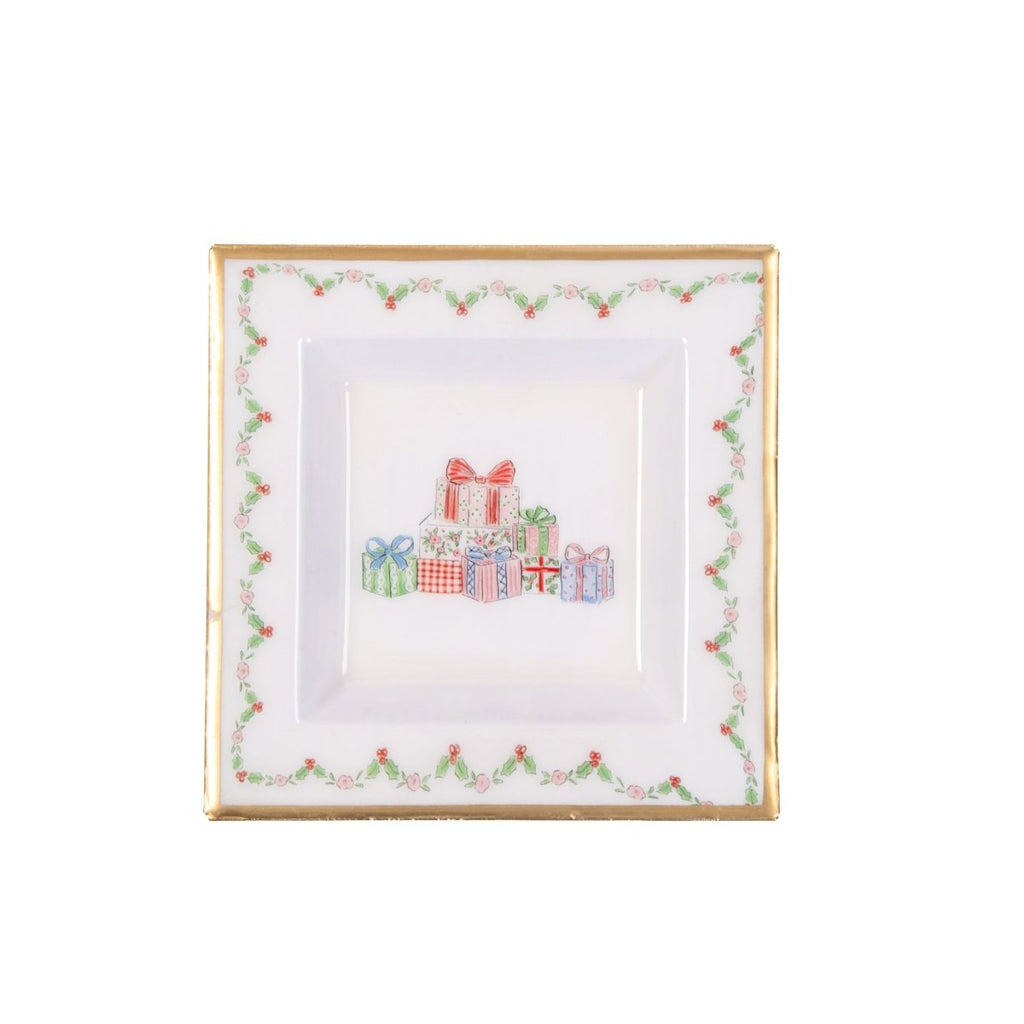 Christmas Gift Stack Enameled Tori Trinket Tray - Trinket Trays from Jaye's Studio