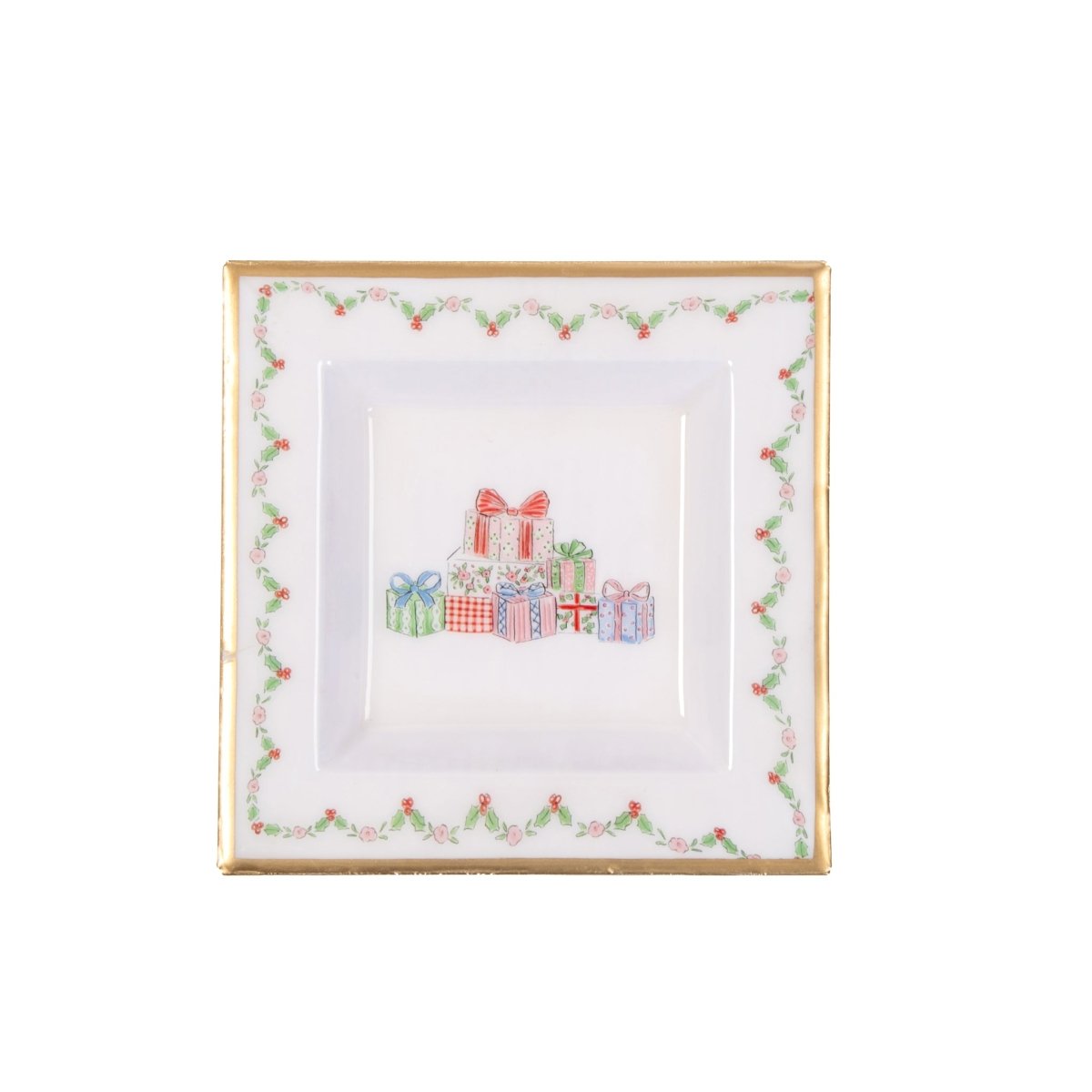 Christmas Gift Stack Enameled Tori Trinket Tray - Trinket Trays from Jaye's Studio