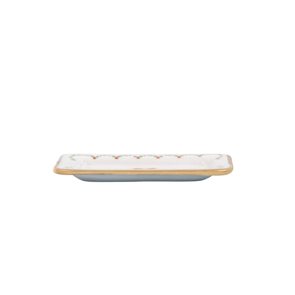 Christmas Gift Stack Multi - Color Enameled Rectangle Soap Dish, Catch All Tray, Jewelry Tray for Bathroom, Vanity, Sink - Decorative Laney Tray - Trinket Trays from Jaye's Studio