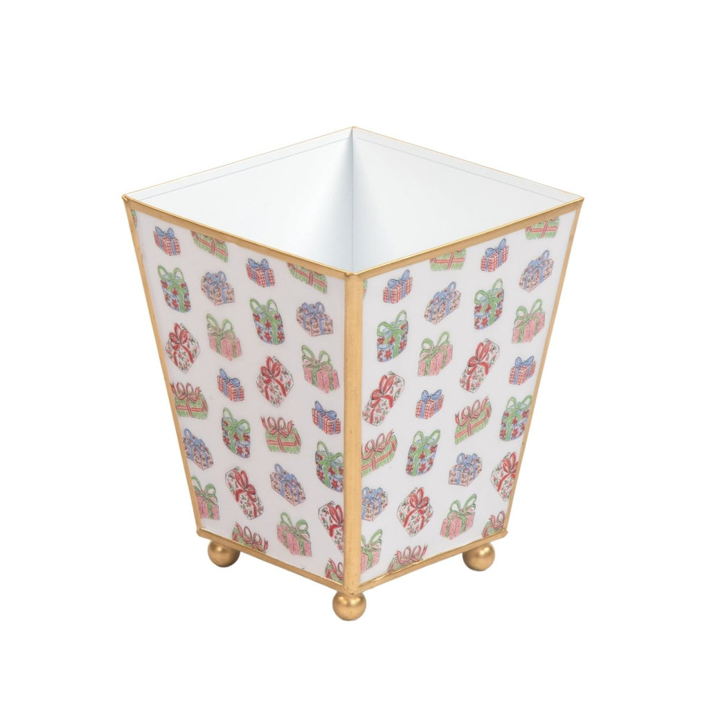 Christmas Gifts Enameled Multi - Color Square Metal Cachepot Planter for Bedroom, Home Office, Kitchen, Living Room - Cachepots from Jaye's Studio