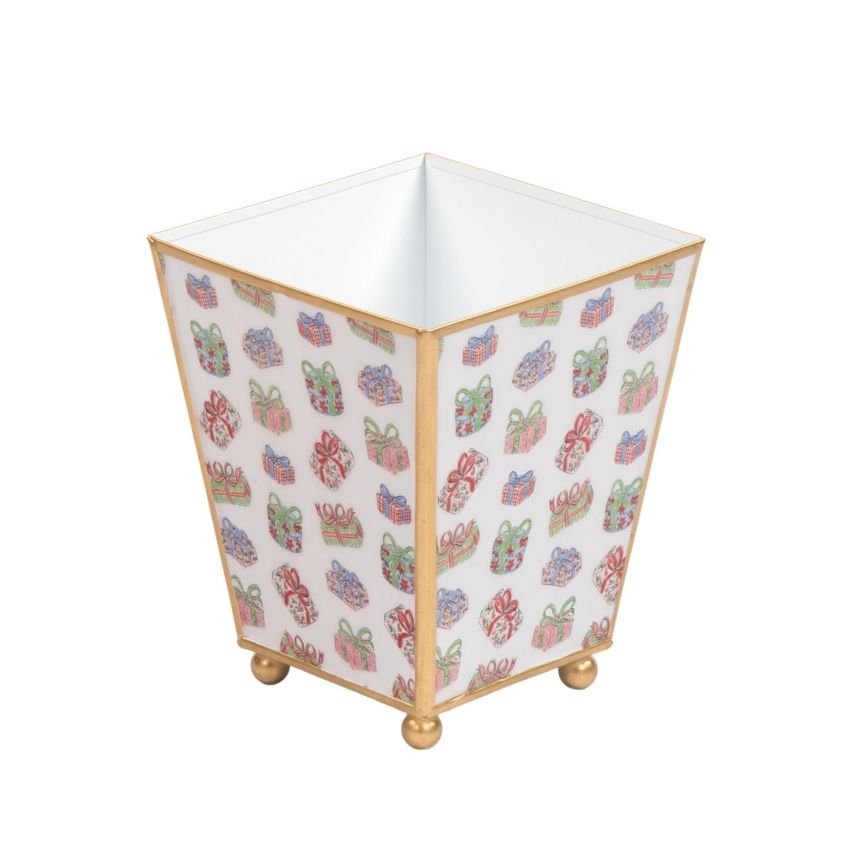 Christmas Gifts Enameled Multi - Color Square Metal Cachepot Planter for Bedroom, Home Office, Kitchen, Living Room - Cachepots from Jaye's Studio