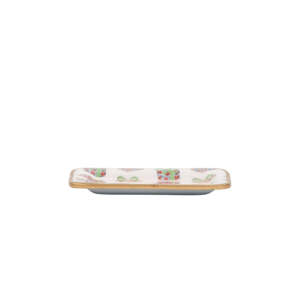 Christmas Gifts Multi - Color Enameled Rectangle Soap Dish, Catch All Tray, Jewelry Tray for Bathroom, Vanity, Sink - Decorative Laney Tray - Trinket Trays from Jaye's Studio