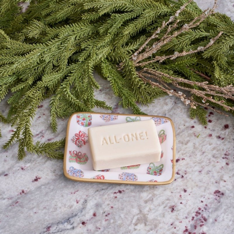 Christmas Gifts Multi - Color Enameled Rectangle Soap Dish, Catch All Tray, Jewelry Tray for Bathroom, Vanity, Sink - Decorative Laney Tray - Trinket Trays from Jaye's Studio