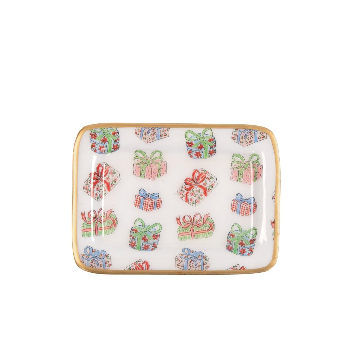 Christmas Gifts Multi - Color Enameled Rectangle Soap Dish, Catch All Tray, Jewelry Tray for Bathroom, Vanity, Sink - Decorative Laney Tray - Trinket Trays from Jaye's Studio