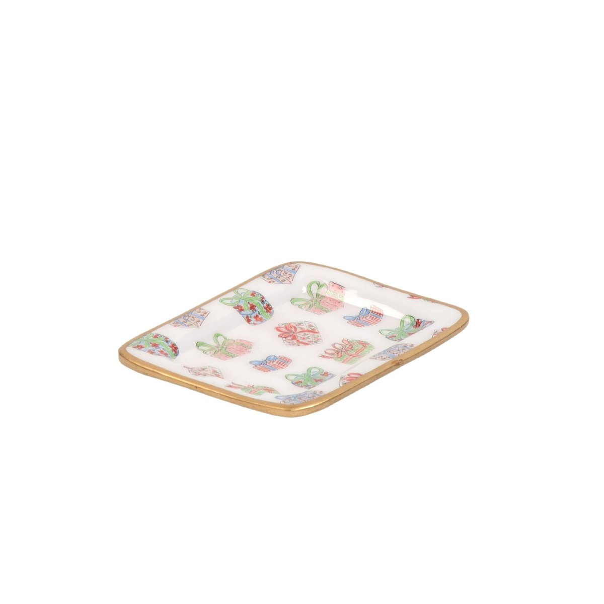 Christmas Gifts Multi - Color Enameled Rectangle Soap Dish, Catch All Tray, Jewelry Tray for Bathroom, Vanity, Sink - Decorative Laney Tray - Trinket Trays from Jaye's Studio