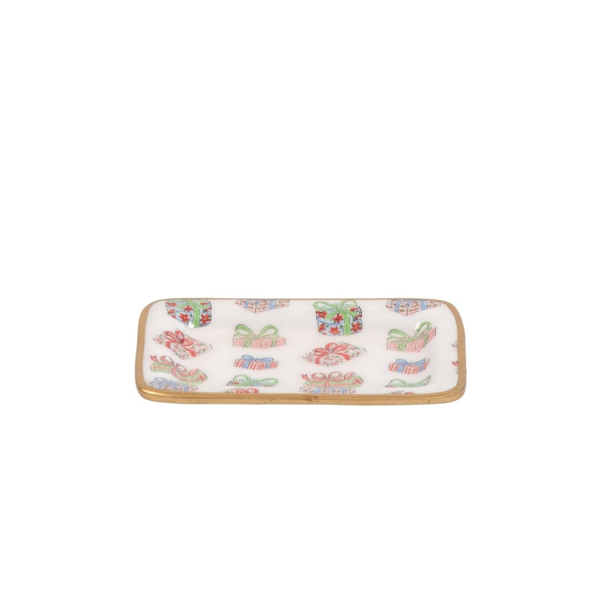 Christmas Gifts Multi - Color Enameled Rectangle Soap Dish, Catch All Tray, Jewelry Tray for Bathroom, Vanity, Sink - Decorative Laney Tray - Trinket Trays from Jaye's Studio