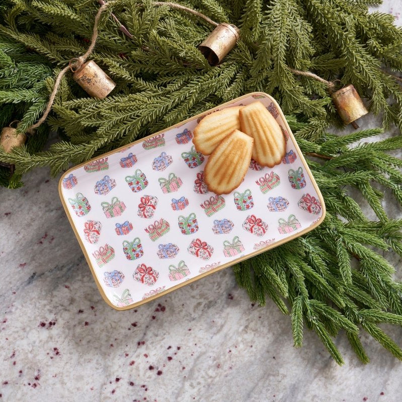 Christmas Gifts Multi - Color Enameled Set of 2 Rectangle Vanity Trays, Catch All Trays - Rowan Decorative Trays - Decorative Trays from Jaye's Studio
