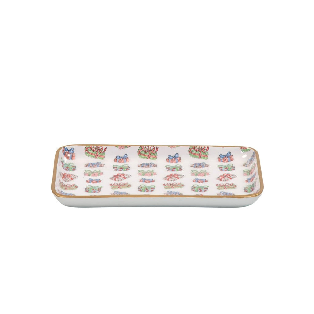 Christmas Gifts Multi - Color Enameled Set of 2 Rectangle Vanity Trays, Catch All Trays - Rowan Decorative Trays - Decorative Trays from Jaye's Studio