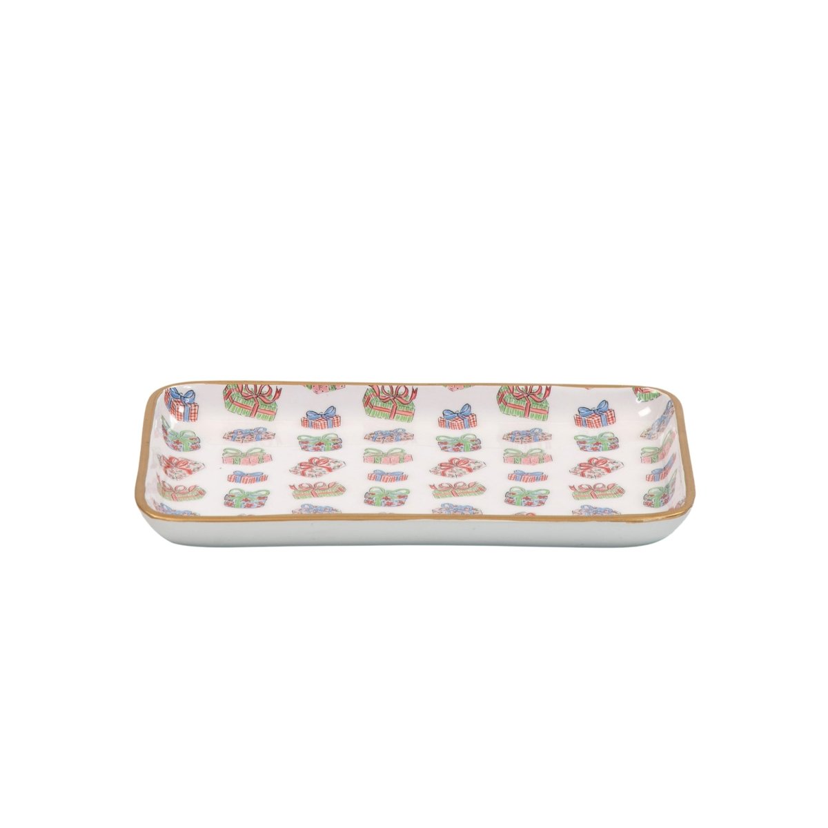 Christmas Gifts Multi - Color Enameled Set of 2 Rectangle Vanity Trays, Catch All Trays - Rowan Decorative Trays - Decorative Trays from Jaye's Studio