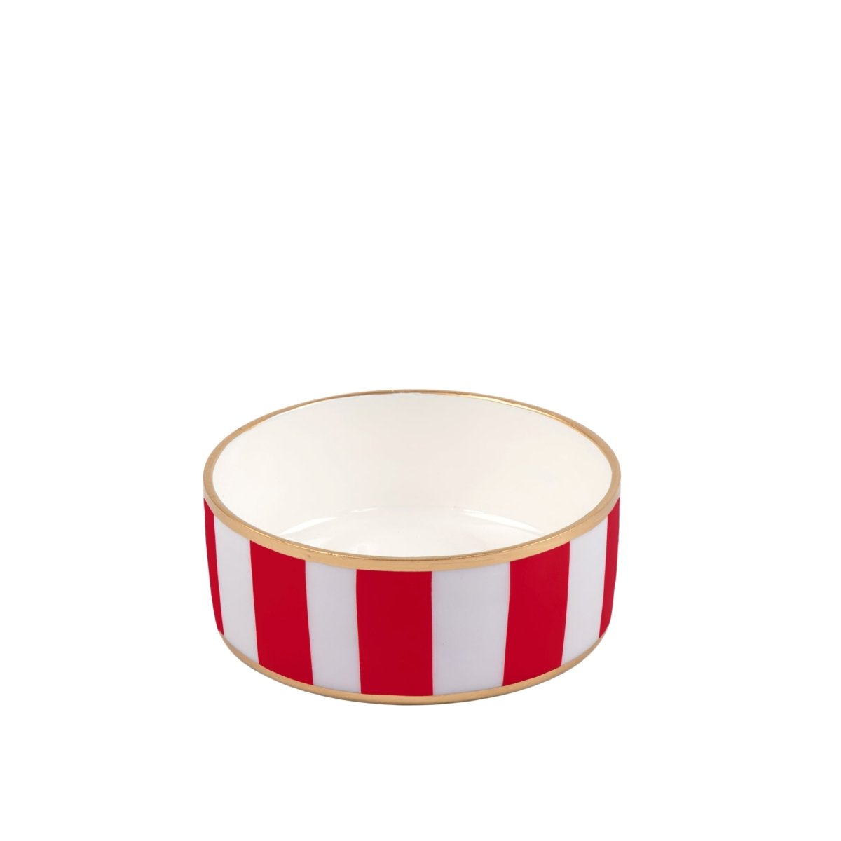 Classic Stripe Enameled Red Dog Bowl, Pet Bowl For Dogs and Cats - Avail 11/26 - Pet Bowls from Jaye's Studio