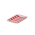 Classic Stripe Red Enameled Rectangle Soap Dish, Catch All Tray, Jewelry Tray for Bathroom, Vanity, Sink - Decorative Laney Tray - Trinket Trays from Jaye's Studio