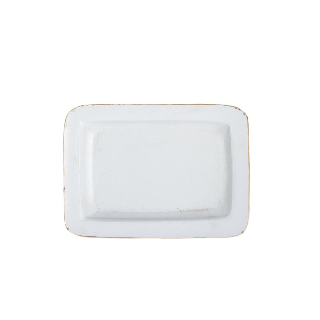 Classic Stripe Red Enameled Rectangle Soap Dish, Catch All Tray, Jewelry Tray for Bathroom, Vanity, Sink - Decorative Laney Tray - Trinket Trays from Jaye's Studio