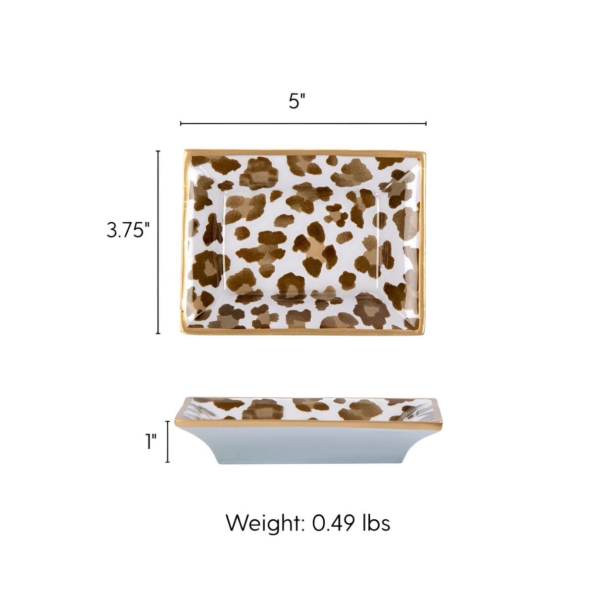 Cream Leopard Enameled Landry Jewelry Tray - Trinket Trays from Jaye's Studio