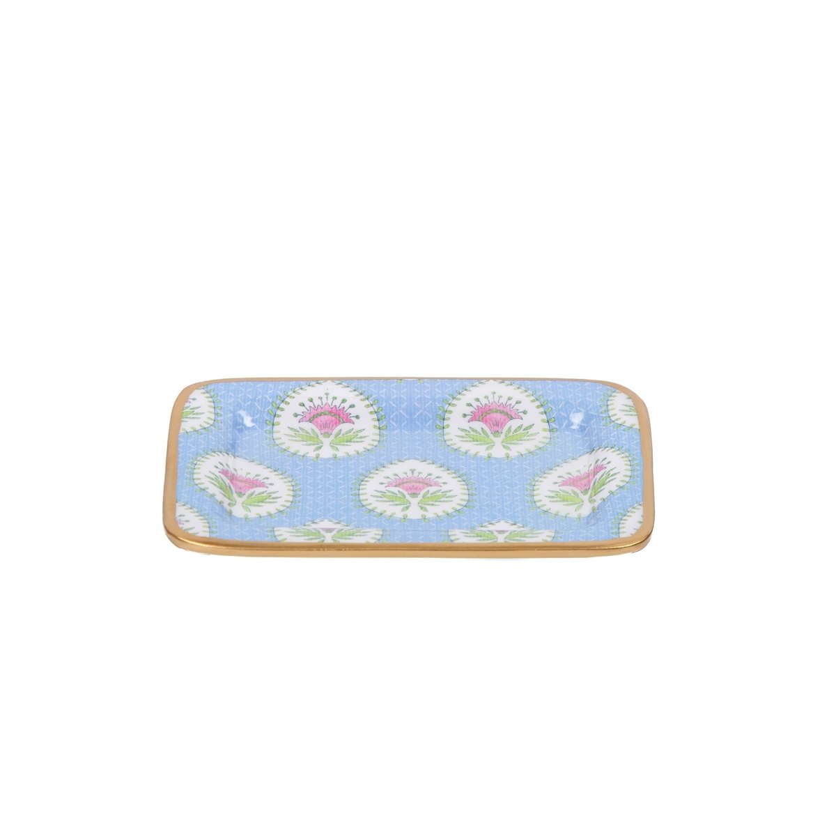 Daphne Multi - Color Enameled Rectangle Soap Dish, Catch All Tray, Jewelry Tray for Bathroom, Vanity, Sink - Decorative Laney Tray - Trinket Trays from Jaye's Studio