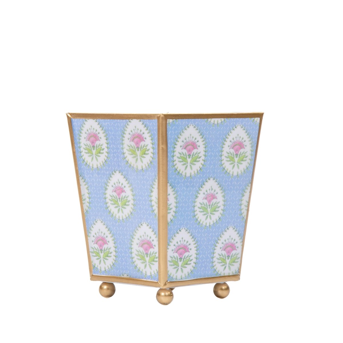 Daphne Multi - Color Enameled Square Metal Cachepot Planter for Bedroom, Office, Kitchen, Living Room - Hostess Gifts - Cachepots from Jaye's Studio