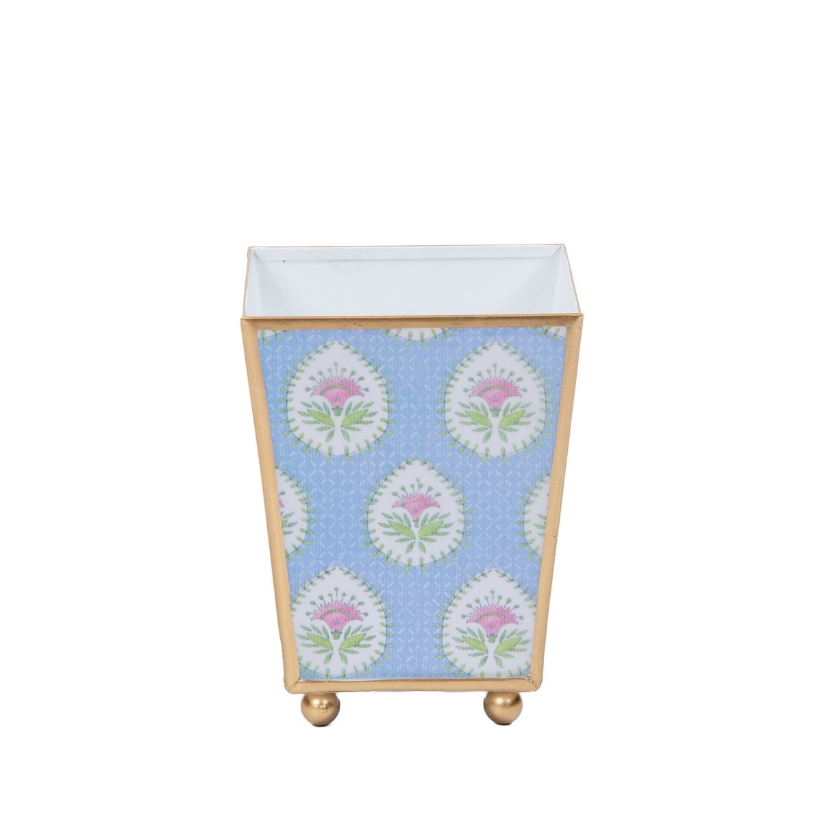 Daphne Multi - Color Enameled Square Metal Cachepot Planter for Bedroom, Office, Kitchen, Living Room - Hostess Gifts - Cachepots from Jaye's Studio
