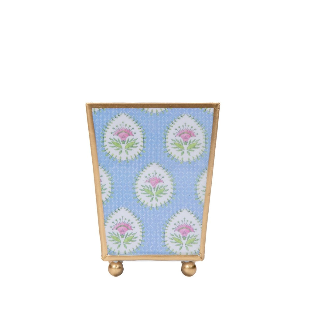 Daphne Multi - Color Enameled Square Metal Cachepot Planter for Bedroom, Office, Kitchen, Living Room - Hostess Gifts - Cachepots from Jaye's Studio