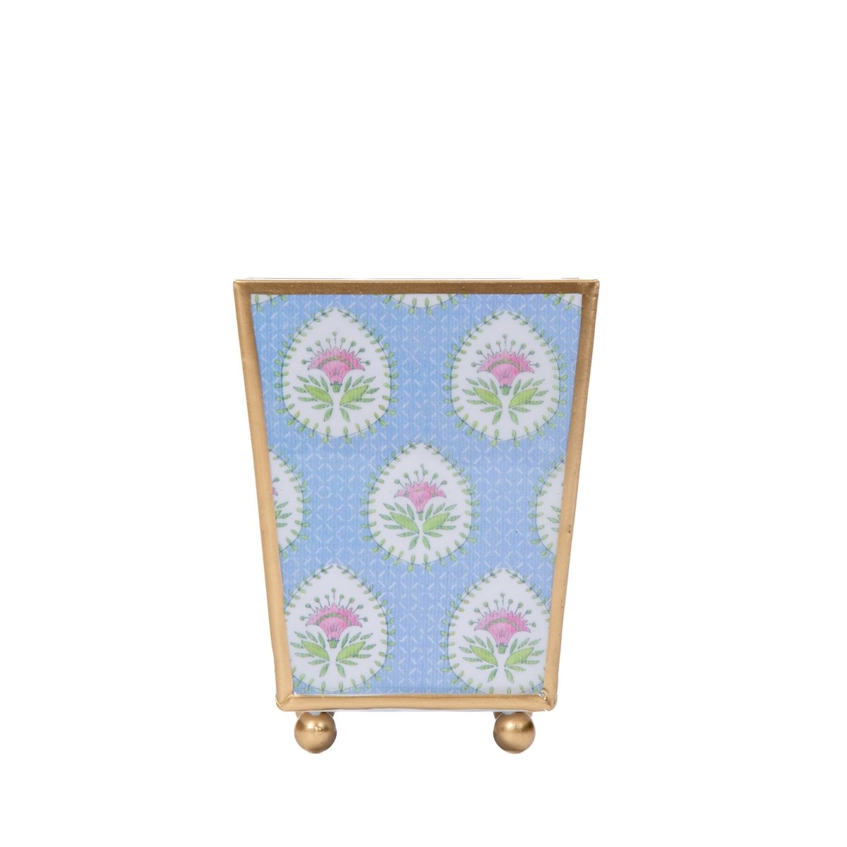 Daphne Multi - Color Enameled Square Metal Cachepot Planter for Bedroom, Office, Kitchen, Living Room - Hostess Gifts - Cachepots from Jaye's Studio