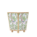 Elsie's Garden Blue and Pink - Color Enameled Square Metal Cachepot Planter for Bedroom, Office, Kitchen, Living Room - Hostess Gifts - Cachepots from Jaye's Studio