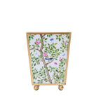 Elsie's Garden Blue and Pink - Color Enameled Square Metal Cachepot Planter for Bedroom, Office, Kitchen, Living Room - Hostess Gifts - Cachepots from Jaye's Studio