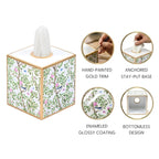Elsie's Garden Enameled Tissue Box Cover - Avail 09/11 - Tissue Box Cover from Jaye's Studio