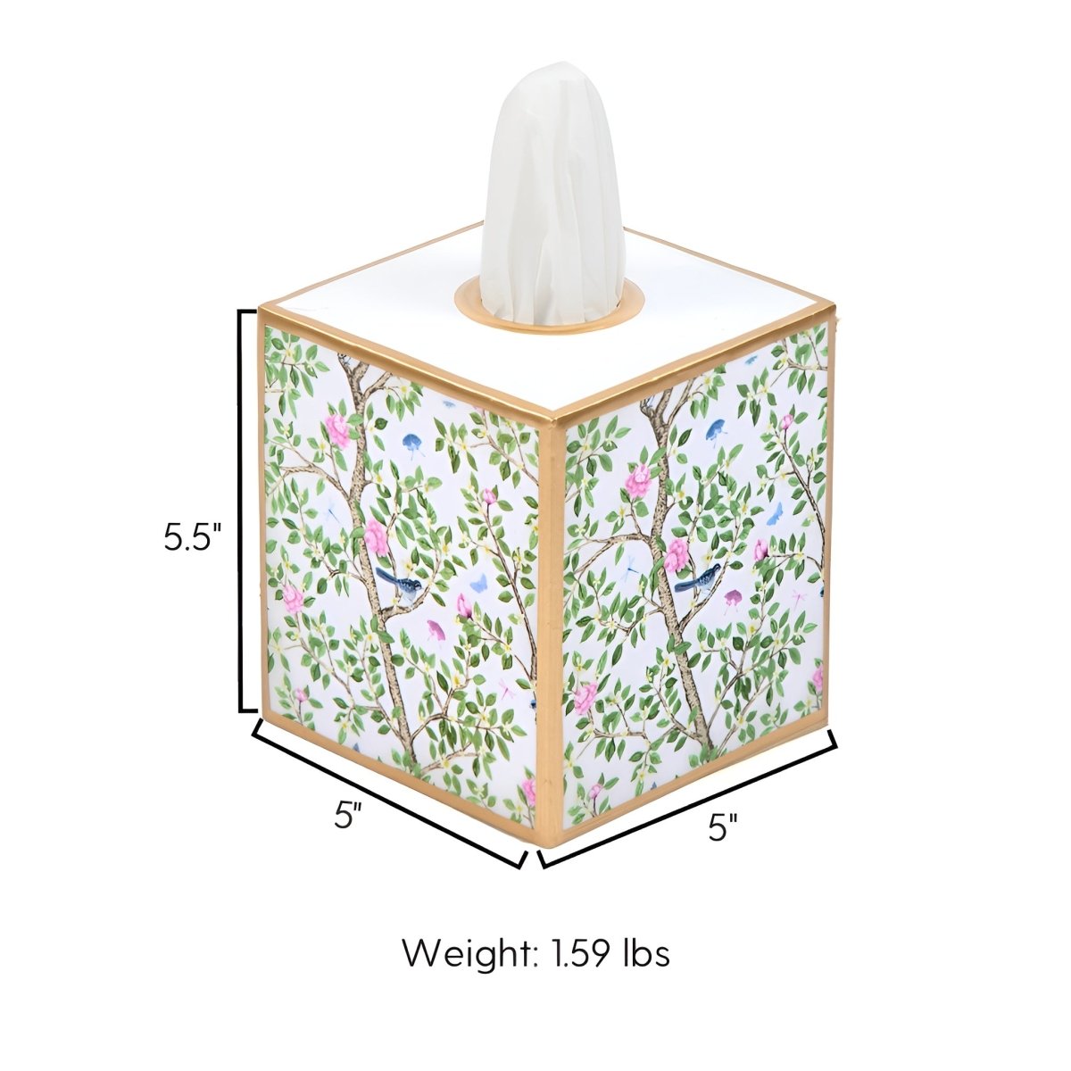 Elsie's Garden Enameled Tissue Box Cover - Avail 09/11 - Tissue Box Cover from Jaye's Studio